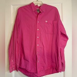 Cinch Men's Pink Pinpoint Oxford Long Sleeve Shirt
